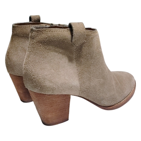 Madewell Brown Suede Leather Billie Stacked Heel Ankle Boots Womens Size 8.5 - Picture 5 of 10